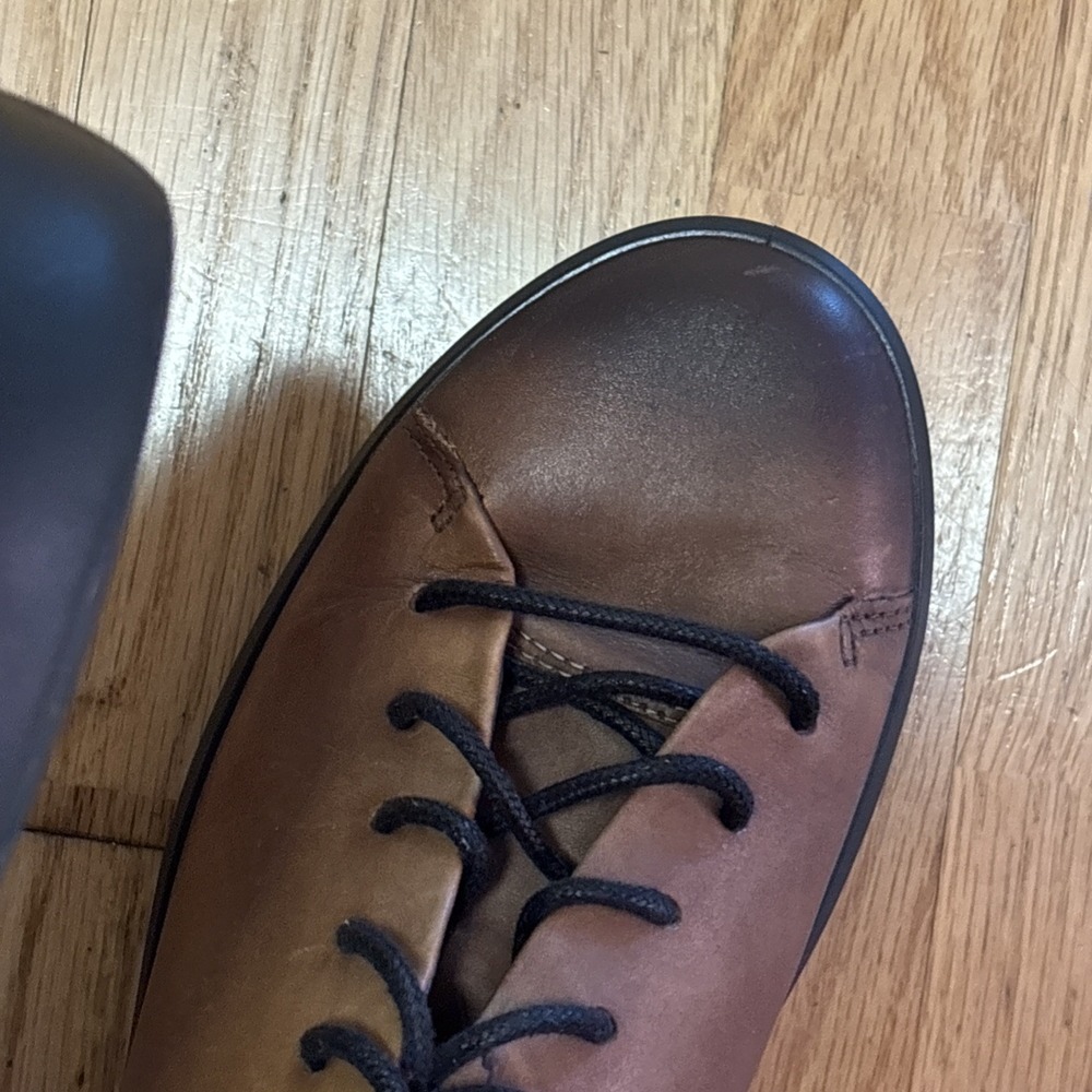 ECCO Soft Lux Cognac (Ombre) Leather Lace Up Sneakers EU 39 6.5 M 8.5 W - Picture 13 of 16